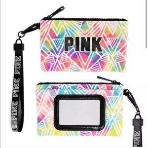 NWT ✨ VS PINK Watercolor Wristlet / ID holder